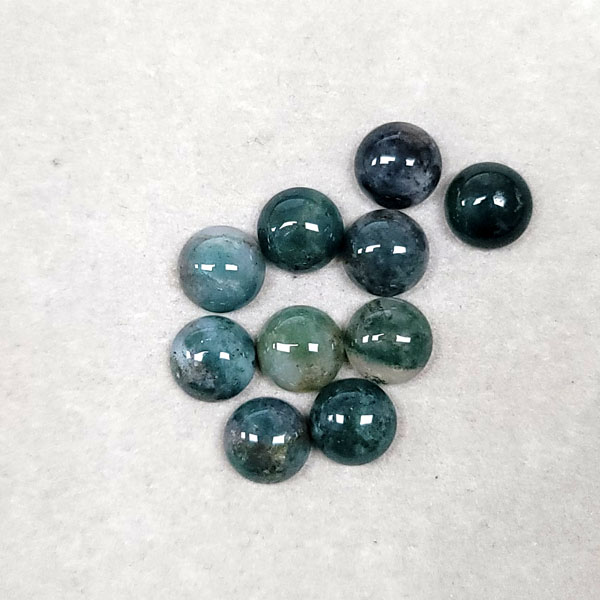 10MM ROUND CABOCHON MOSS AGATE(10 PCS/BAG)